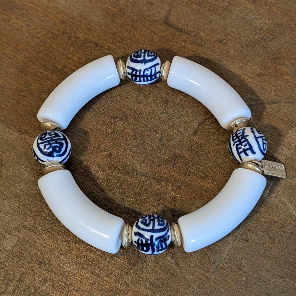 Bella Canvas Porcelain Chinoiserie Bead Bracelet